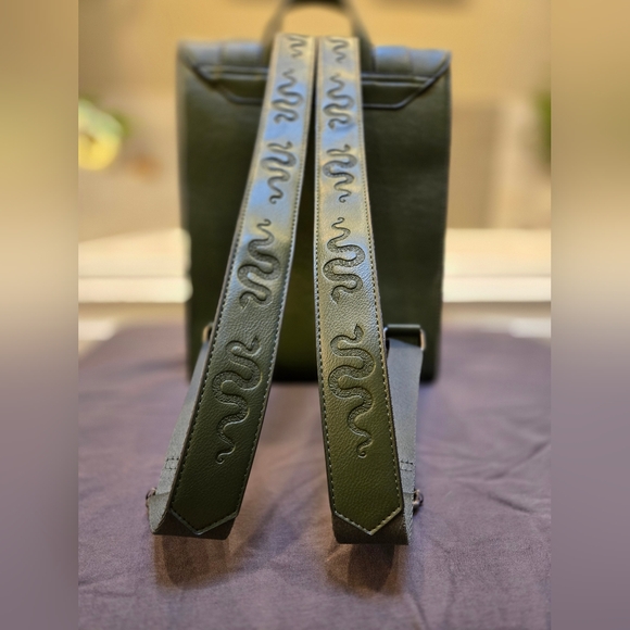 Disturbia Green Backpack with Silver Buckles - Picture 4 of 12